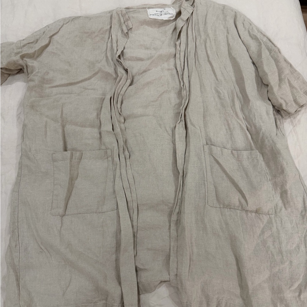 notPERFECTLINEN Women's Beige Linen Blouse